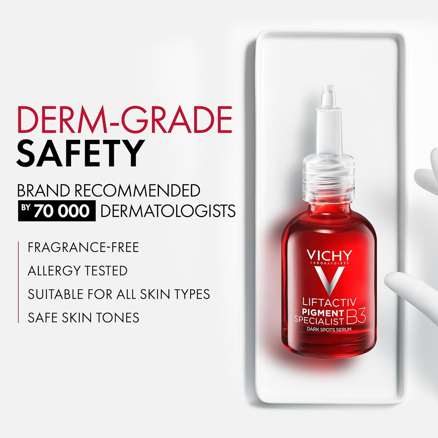 Vichy LiftActiv B3 Serum - 5% Niacinamide & Glycolic Acid for Dark Spot Reduction | Alcohol-Free, 30ml