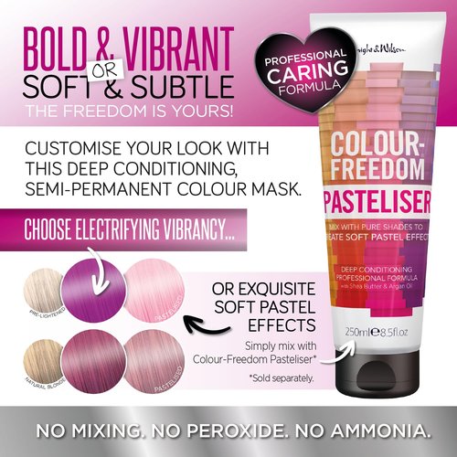 Knight & Wilson Colour-Freedom 150ml Magenta Dream Purple Semi-Permanent Hair Color - Ultra-Vibrant Vegan Friendly Color Mask with Shine Booster Complex - Ammonia Free Color Lasts Up To 6-10 Washes