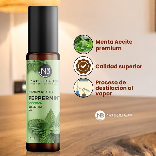 NaturoBliss Peppermint Essential Oil Roll-On - Refreshing Aromatherapy | 10 ml