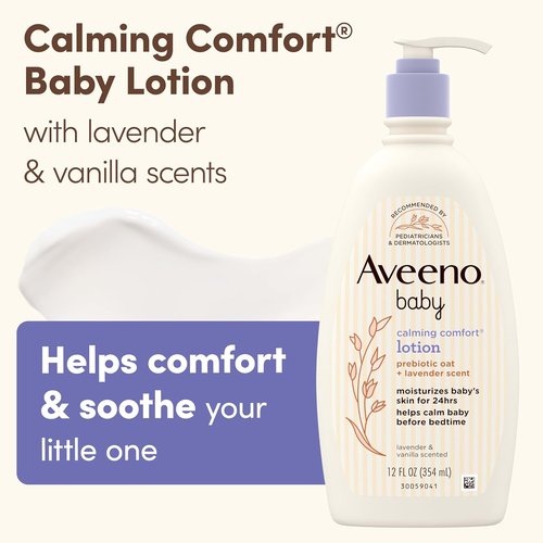 Aveeno Baby Calming Comfort Lotion - Moisturizing Lavender & Vanilla, Non-Greasy, 12 fl. oz