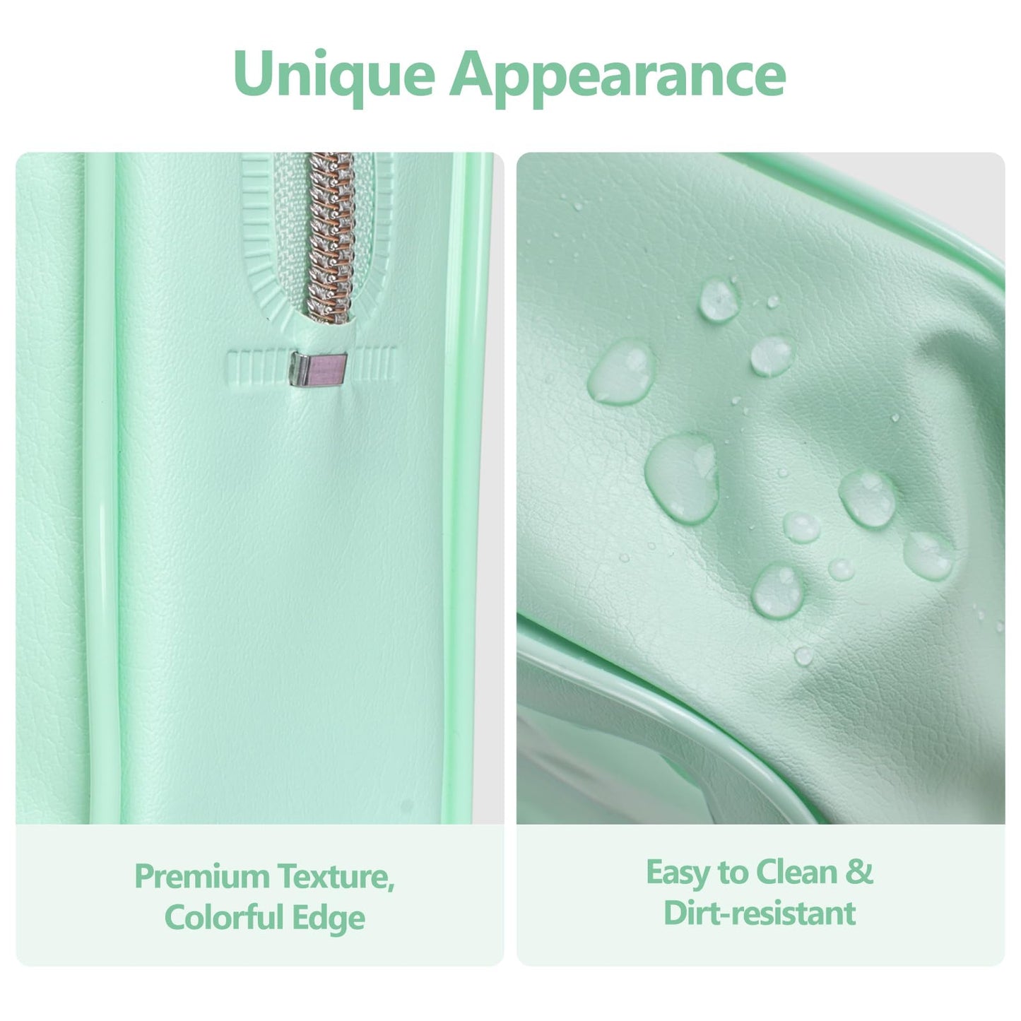 PACKISM TSA Approved Toiletry Bag - Light Green Turtle Leaves Print Clear Shell Bag and Upgrade Color-Edged Clear Toiletry Bags, Perfect for On the Go or Travel, Lightweight and Robust, 2 Pack