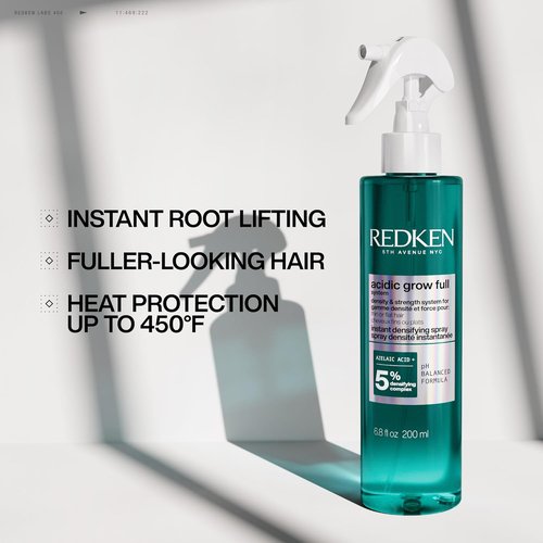 Redken Acidic Grow Full Instant Densifying Spray - Lightweight Root-Lift Hair Spray for Thicker Hair | Heat Protection Up to 450°F
