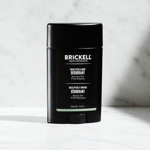 Brickell Men's Products Natural Deodorant - Organic, Aluminum-Free Formula | Eucalyptus & Mint, 2.65 oz
