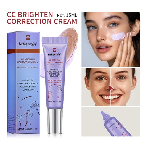 CC Brighten Correction Cream - Lightweight Hydration With Centella Asiatica - Soothe & Moisturize (Purple)