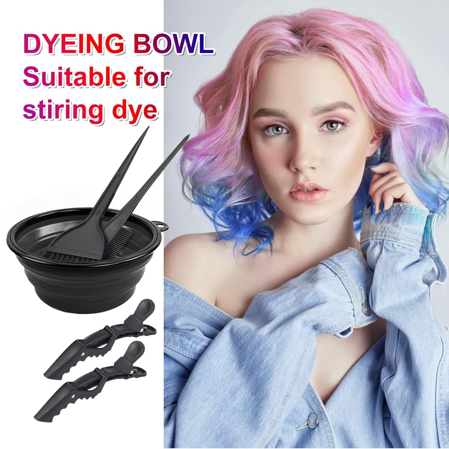 Yexixsr Professional Salon Hair Coloring Kit - 5Pcs Set with Brush, Bowl & Clips for Perfect Dyeing