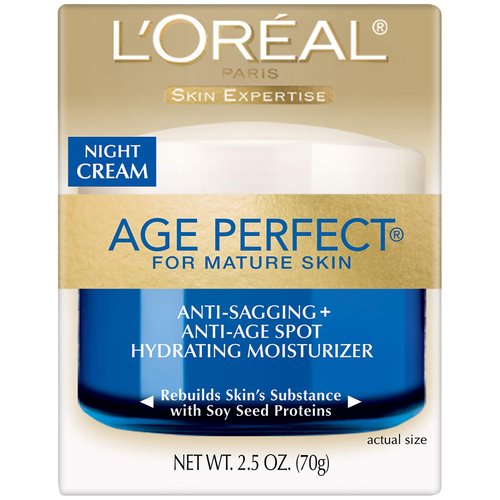 L'Oreal Paris Age Perfect Night Cream - Anti-Aging Face Moisturizer With Soy Seed Proteins | 2.5 Oz