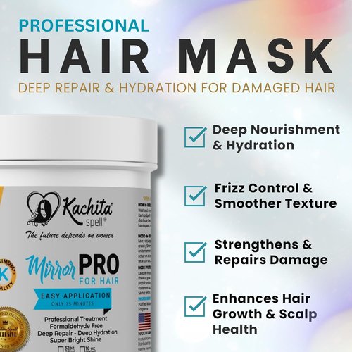 Kachita Spell MirrorPRO Hair Mask - Deep Conditioner for Dry, Damaged Hair | 16 oz Intensive Repair & Hydration