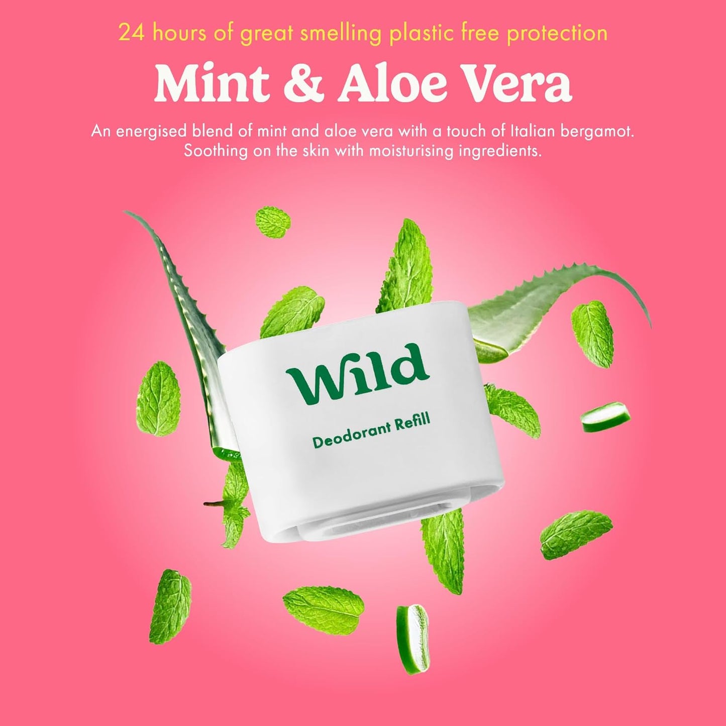 Wild - Aluminum Free Deodorant Starter Kit for Women | Refillable Stick with Bee Print Case & Vegan Refills - 5 x 1.4oz