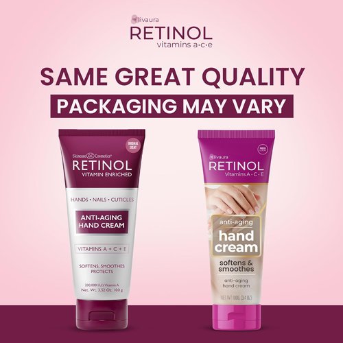 LIVAURA Retinol Anti-Aging Hand Cream - Rich, Velvety Formula for Youthful Hands & Nails - Vitamin A Infused