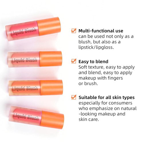 Regine Switzerland Liquid Blush - Long-Lasting, Blendable Formula for Dewy Finish | 03 Pink Rose, 0.2 Ounce