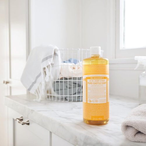 Dr. Bronner's Pure-Castile Liquid Soap - Citrus Scent, 32oz (2-Pack) | 18-in-1 Uses, Vegan & Organic