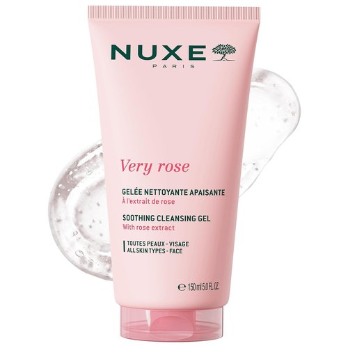 Nuxe Very Rose Cleansing Gel - Soothing Facial Cleanser with Glycerin & Rose Water | 5 Fl Oz