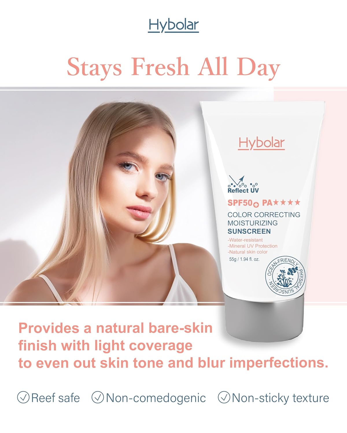 Skiennix Tinted Mineral Face Sunscreen SPF 50 - Broad Spectrum, Non-Comedogenic, Vitamin C Moisturizer for Sensitive Skin & Kids