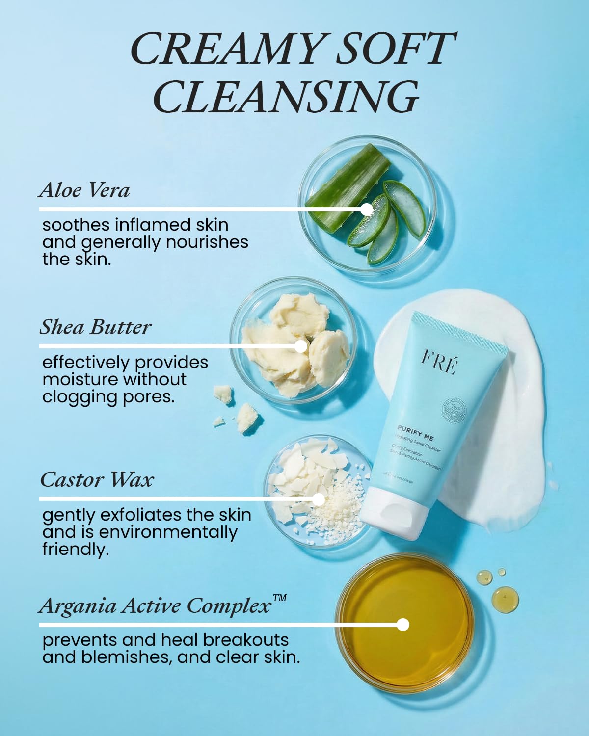 FRÉ Hydrating Facial Cleanser - Creamy Face Wash for Dry Skin & Moisturizing | 5.07 fl. oz.