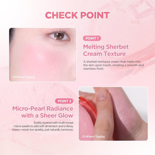 Lilybyred Luv Beam Sherbet Cheek - Heart-Shaped Korean Cream Blush, Lightweight & Buildable, 0.12 oz (07 Grape Topping)