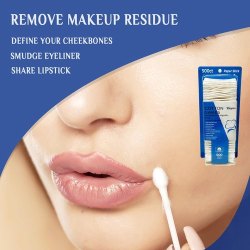 Degasa Premium Cotton Swabs - 100% Cotton Beauty & Household Essentials | 500 Count