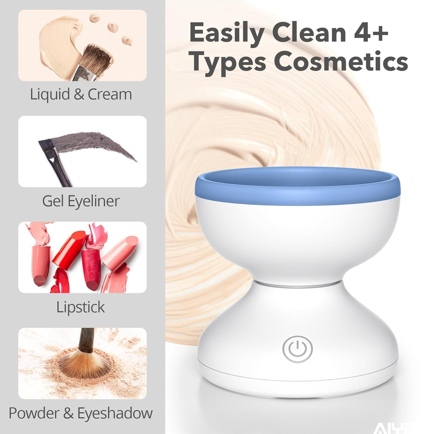 Alyfini Makeup Brush Cleaner Machine - Electric Professional Tool for Kabuki & Liquid Makeup | Ideal Gift for Women
