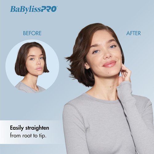 BabylissPRO Nano Titanium Hair Straightener - Professional Ionic Flat Iron for All Hair Types