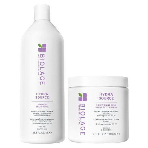 Biolage Hydra Source Shampoo & Conditioning Balm Set - Deep Hydration for Dry Hair | Vegan & Paraben-Free