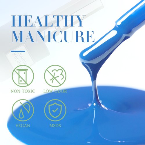 Double Rhythm 15ML Gel Nail Polish Pure Sheer Same Color Same Bottle Soak Off Gel Polish Art Manicure Salon DIY at Home for Women (Blue-A1336)