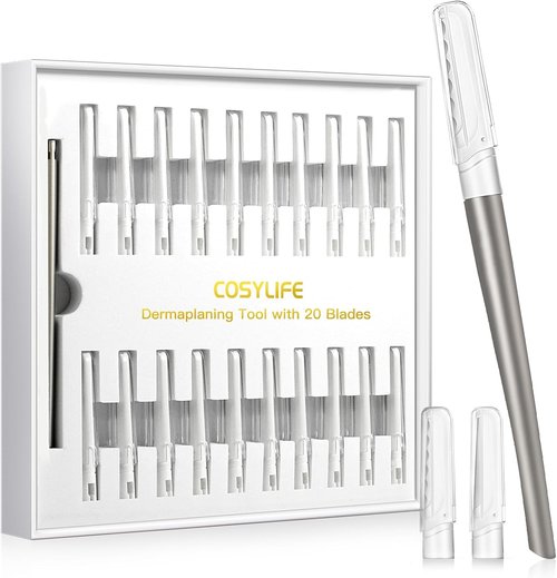 **Skiennix Dermaplaning Tool - Exfoliate and Smooth Skin with 20 Replaceable Blades | Facial Shaver for Women**