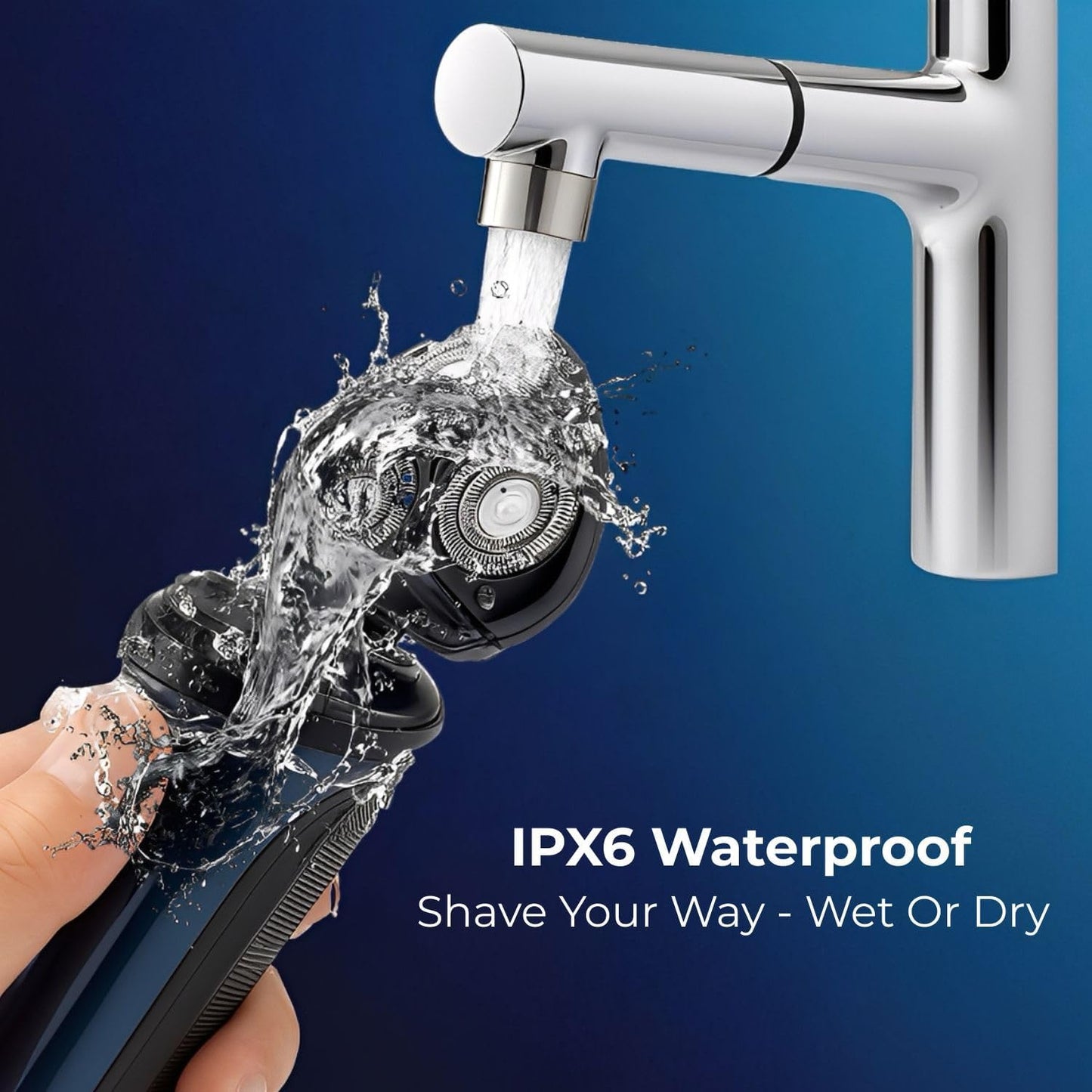 Skiennix 2-in-1 Electric Rotary Shaver for Men - 4D Floating Heads, USB Rechargeable, Waterproof with LCD Display