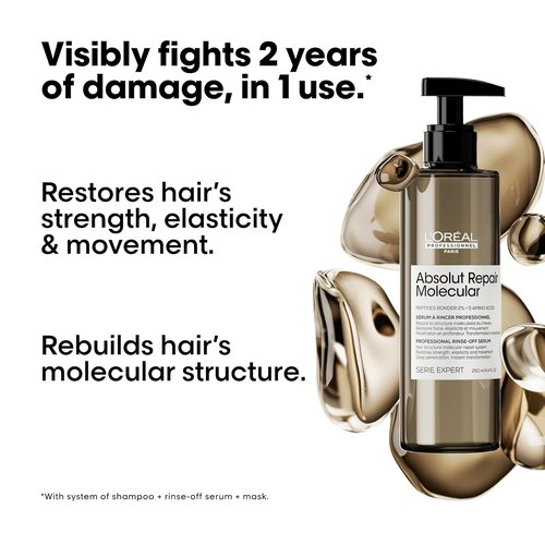 L'Oréal Professionnel Paris Hair Care Set - Sulfate-Free Shampoo, Rinse-Off Serum & Leave-In Mask for Extremely Dry, Damaged Hair with Peptide Bonder & Amino Acids