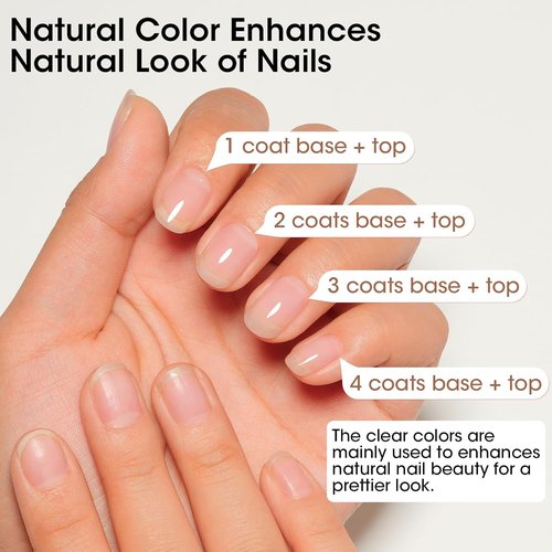 GELLEN Clear Nail Polish Base Coat - Sheer Milky White, Strengthens Nails & Enhances Natural Look