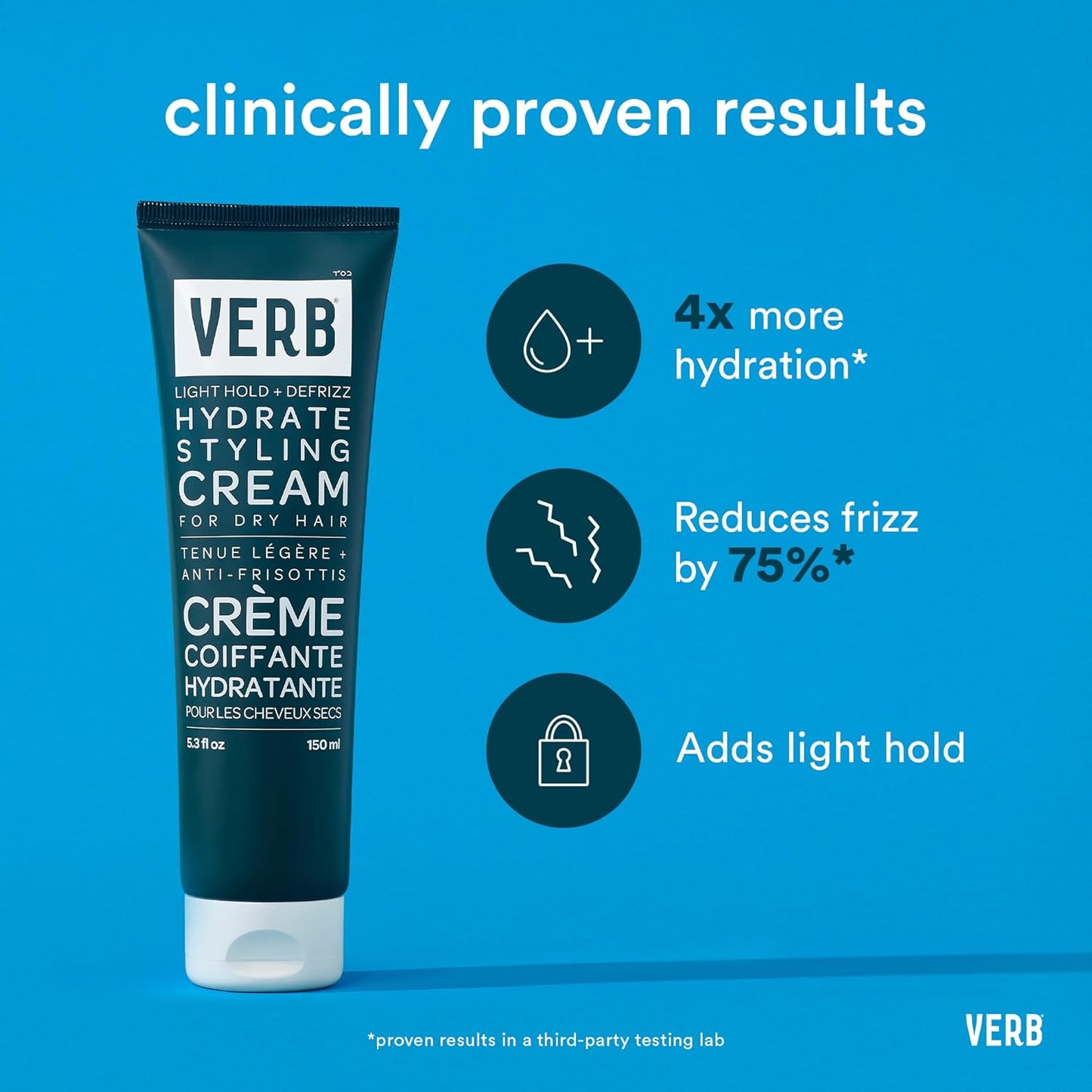 VERB Hydrate Styling Cream - Smooths Frizz & Adds Moisture for Dry Hair - Amber & Warm Jasmine Scent