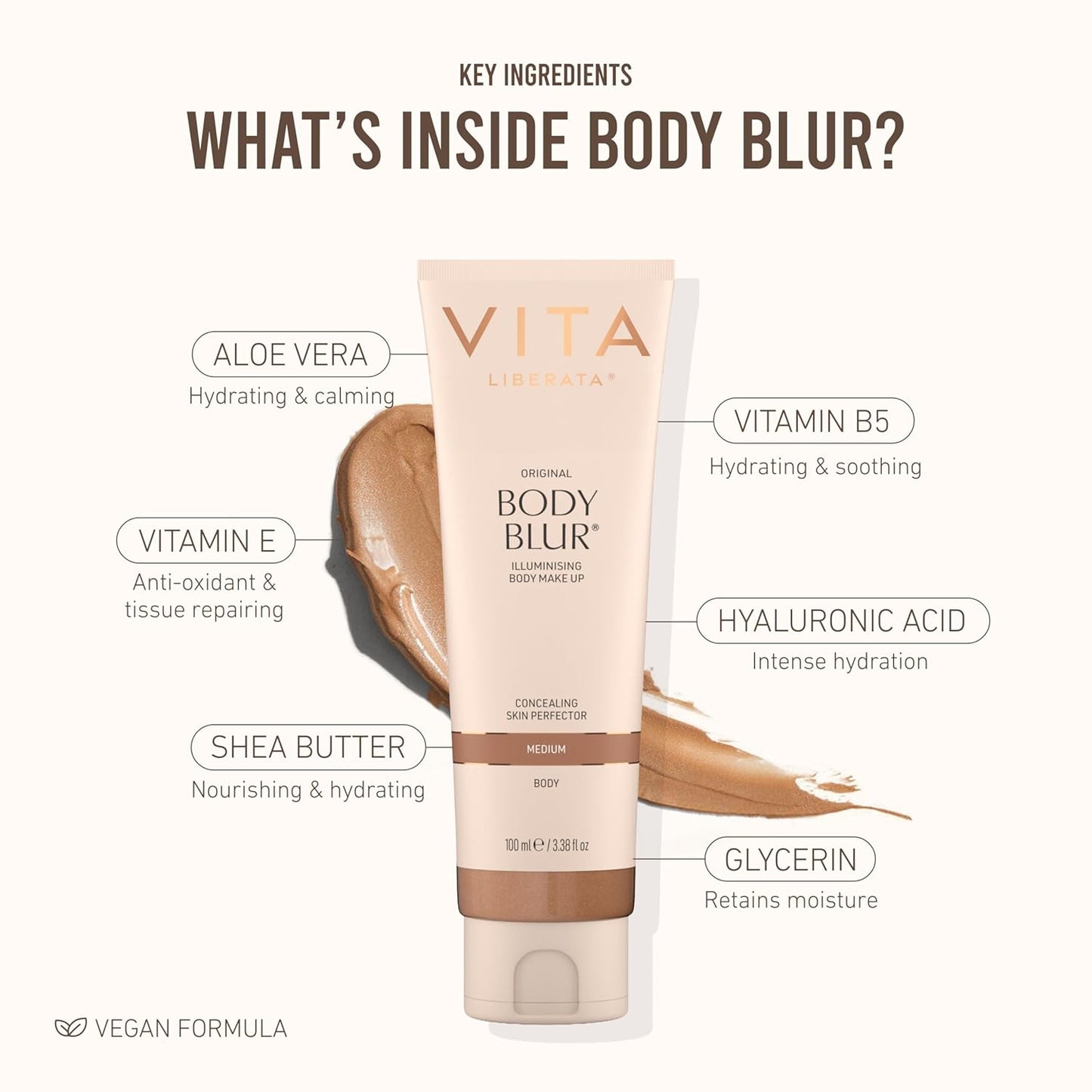 Vita Liberata Body Blur - Skin Perfecting Body Foundation for Flawless Bronze Glow | Easy Application, Even Skin Tone