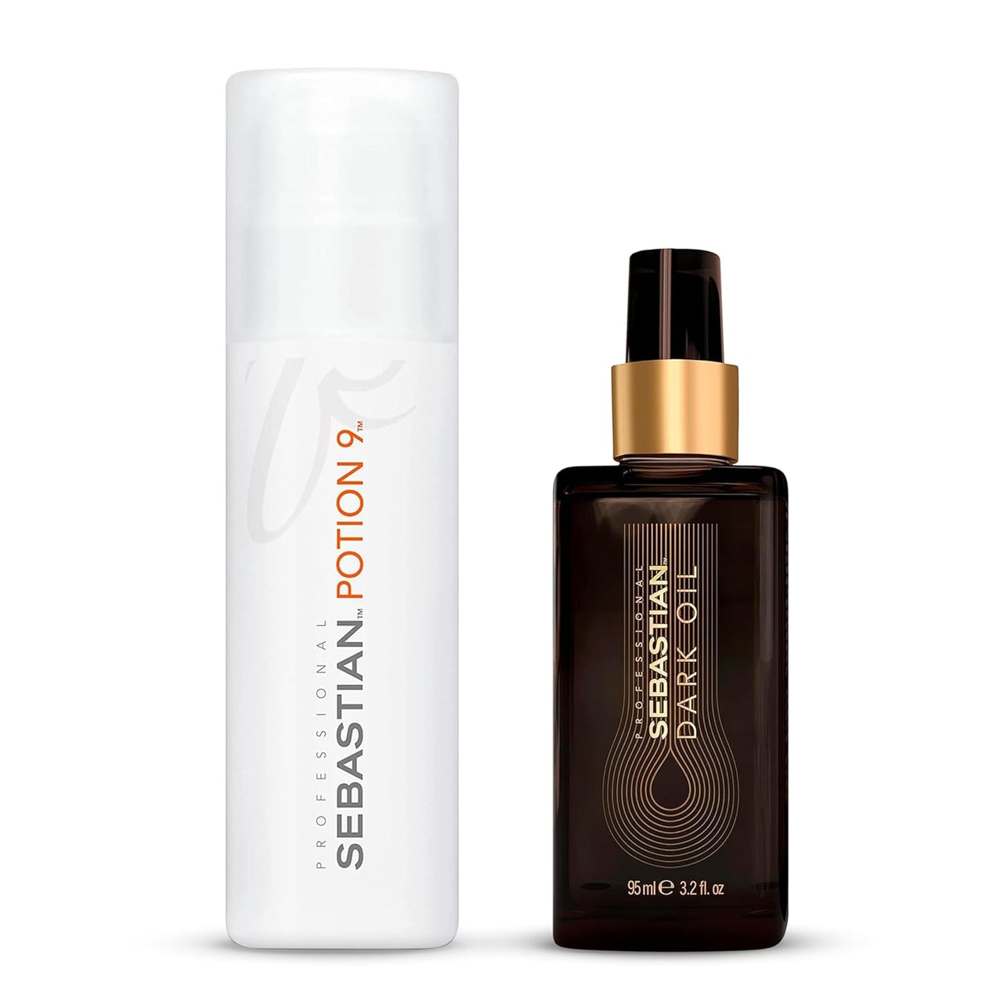 Sebastian Professional Cocktail Set - Leave-In Conditioner & Styling Treatment 5.1 oz | Dark Oil Hair Styling Oil 3.2 oz - Nourishing Natural Oils