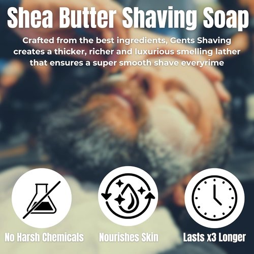 GENTS Shave Soap Set for Men - 97% All Natural, Bergamot, Lavender Citrus & Ocean Driftwood | Pack of 3