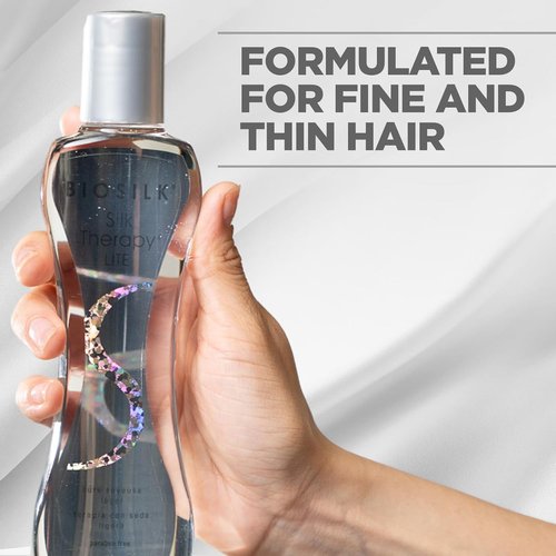 BioSilk Silk Therapy Lite - Ultra-Light Leave-In Hair Treatment for Fine Hair | Smooths & Adds Shine, 2.26 Oz