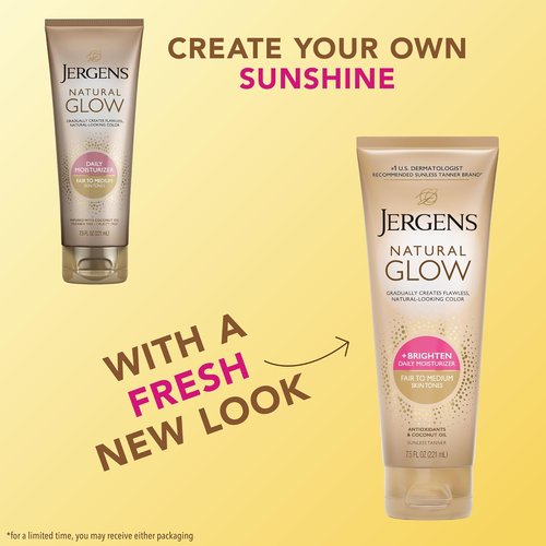 Jergens Natural Glow Self Tanner - Daily Moisturizing Body Lotion for Fair to Medium Skin - 7.5 Oz