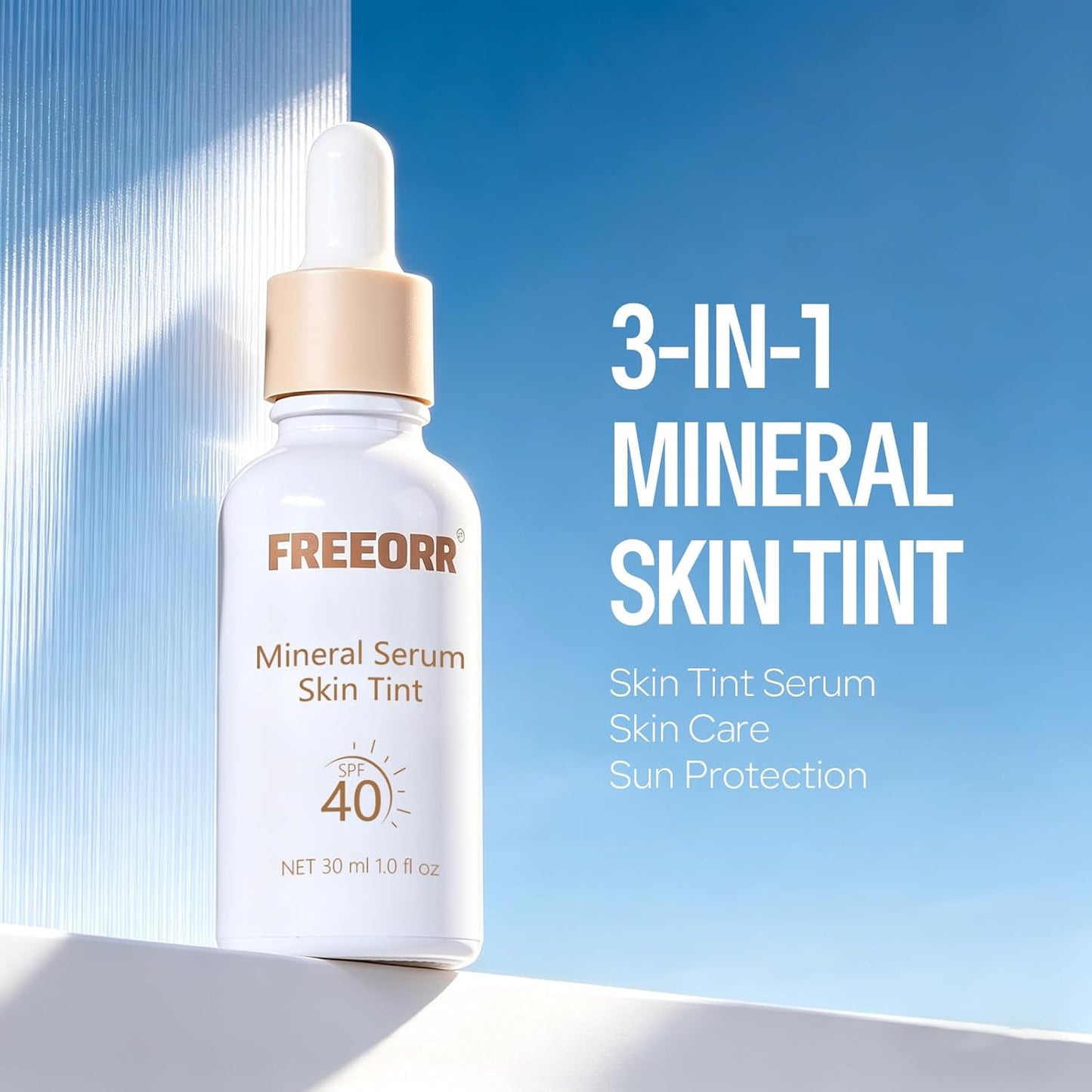 Skiennix Skin Tint - SPF 40 Tinted Mineral Sunscreen Serum with Zinc Oxide | Light Beige, 1 Fl Oz