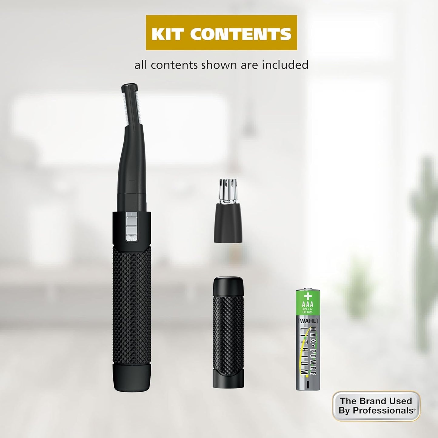 Wahl Manscaper ® 2 in 1 Lithium Battery Tactical® Dual Sided Eyebrow Trimmer and Nose Hair Trimmer for Men – Model 3023805