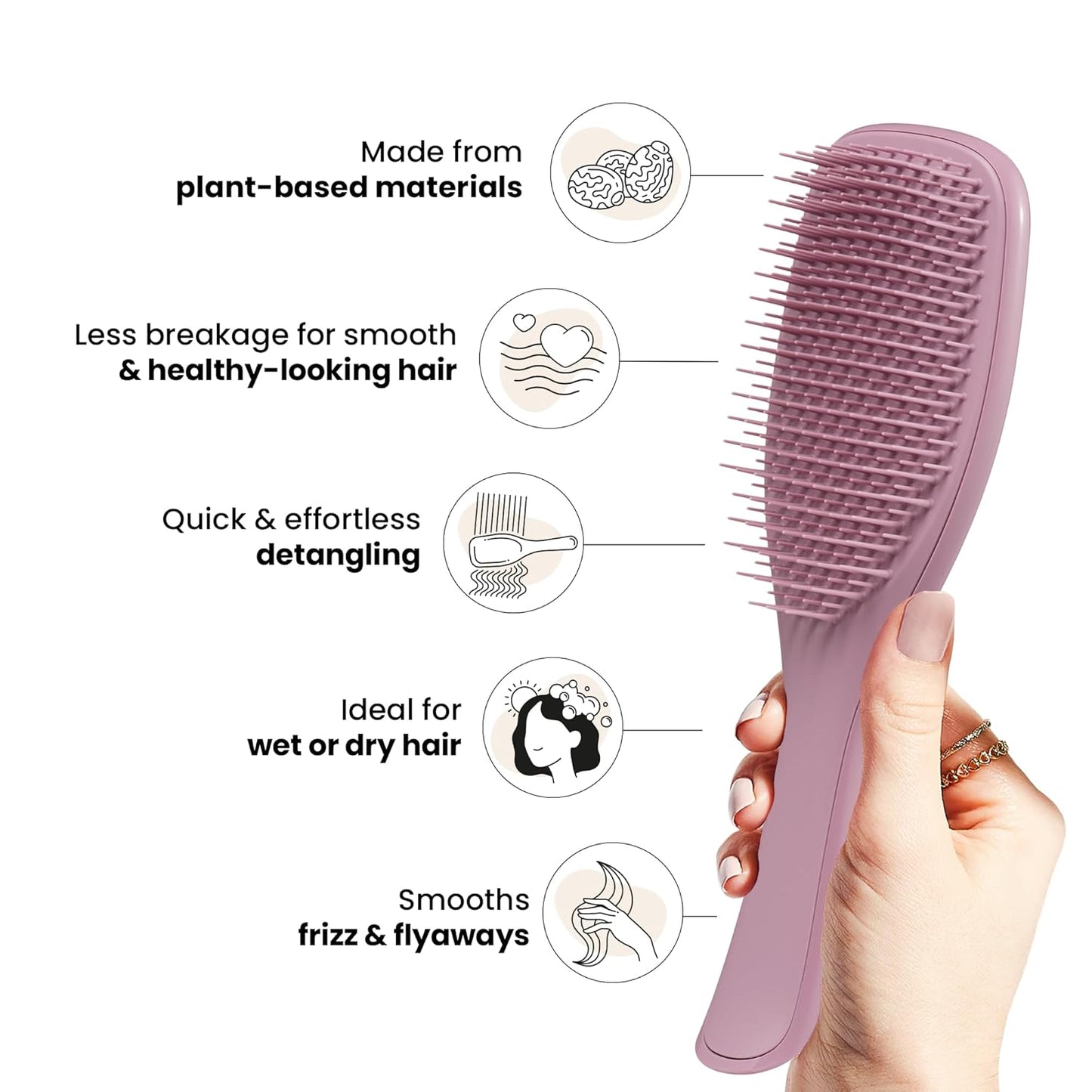 Tangle Teezer Ultimate Detangler Brush - Plant-Based Design for Dry & Wet Hair, Earthy Purple