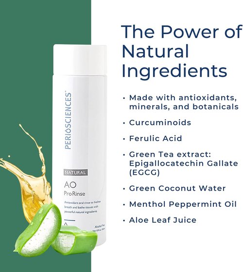PerioSciences AO ProRinse Mouthwash - Natural Antioxidant Formula for Orthodontics | Fluoride-Free, 10 Fl Oz