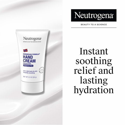 Neutrogena Norwegian Formula Moisturizing Hand Cream for Dry, Rough Hands, Fragrance-Free Glycerin Hand Lotion for Softer Skin, Concentrated Intensive Hand Cream, 2 oz