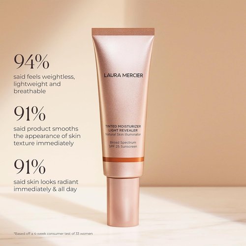 Laura Mercier Tinted Moisturizer - Light Revealer with SPF 25 | All-Day Hydration & Luminous Finish