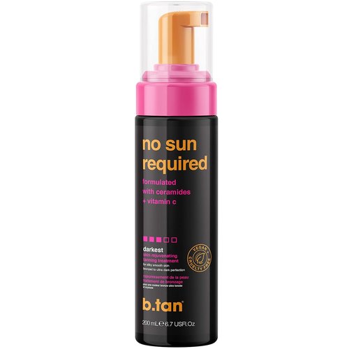b.tan Dark Self Tanner Mousse - 1 Hour Express Sunless Tanning Treatment with Ceramides & Vitamin C | 6.7 Fl Oz
