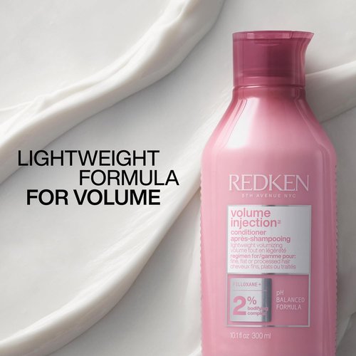 Redken Volume Injection Conditioner - Volumizing & Detangling for Fine Hair, Paraben-Free Formula