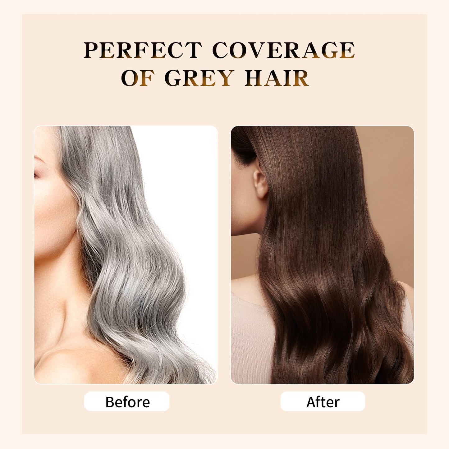 INSGORGEOUS Hair Dye Shampoo Instant Gary Hair Color Shampoo Hair Dye Shampoo for Women & Men 3 in 1-100% Grey Coverage Herbal Ingredients Hair Coloring Shampoo in Minutes 500ML (Brown hair)