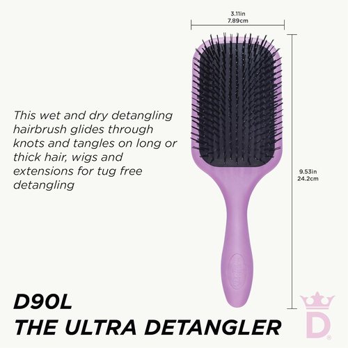 Denman D90L Tangle Tamer Ultra Brush - Effortless Detangling for All Hair Types | Lightweight Design