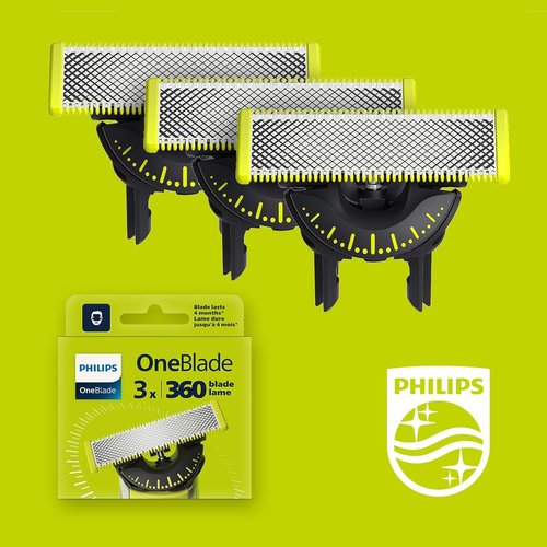 Philips OneBlade 360 Replacement Blades - 3 Pack for OneBlade Electric Shaver & Trimmer | Model QP430/60