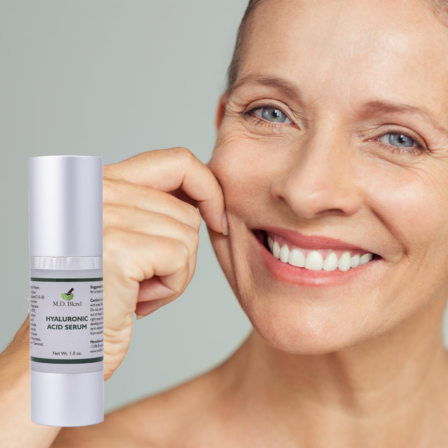 M.D. Blend Hyaluronic Acid Serum | Face Moisturizing Skincare Serum for Smooth Youthful Complexion | Professional Strength Hyaluronic With Retinol Alternative - 30ml Airless Pump
