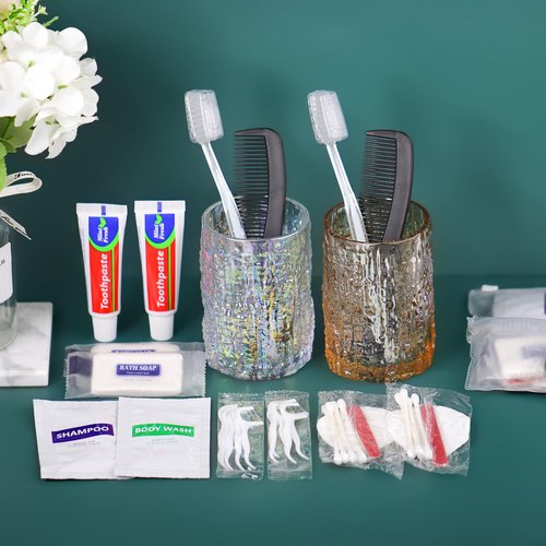 5 Sets Personal Hygiene Kit Bulk, Disposable Toothbrushes with Toothpaste Floss Comb Soap Cover Shampoo Body Wash and Vanity Kit, Toiletry Kits Homeless Supplies Bulk for Women,Men,Travel,Homeless