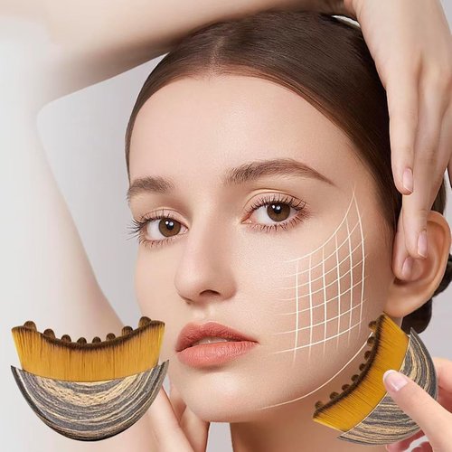 Lymphatic Contour Face Brush by Skiennix - Sculpting Tool for Chin & Facial Lift | Enhances Skin Glow & Absorption (1 Pc)