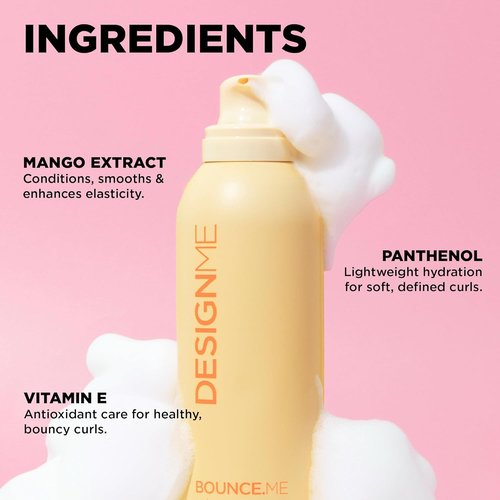 Design.Me BOUNCE.ME Curl Mousse - Lightweight Curl Defining Formula for Wavy & Curly Hair | Frizz Control & Humidity Resistant