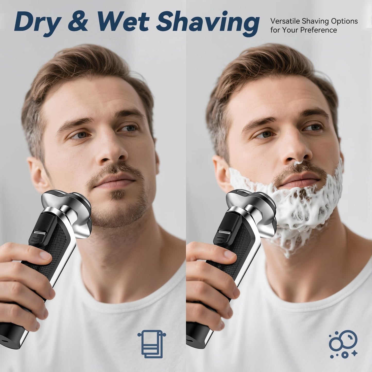 Skiennix Electric Razor for Men - 2025 Upgraded USB-C Rechargeable Wet & Dry Shaver with Pop-Up Trimmer | Travel Case Included (Black)